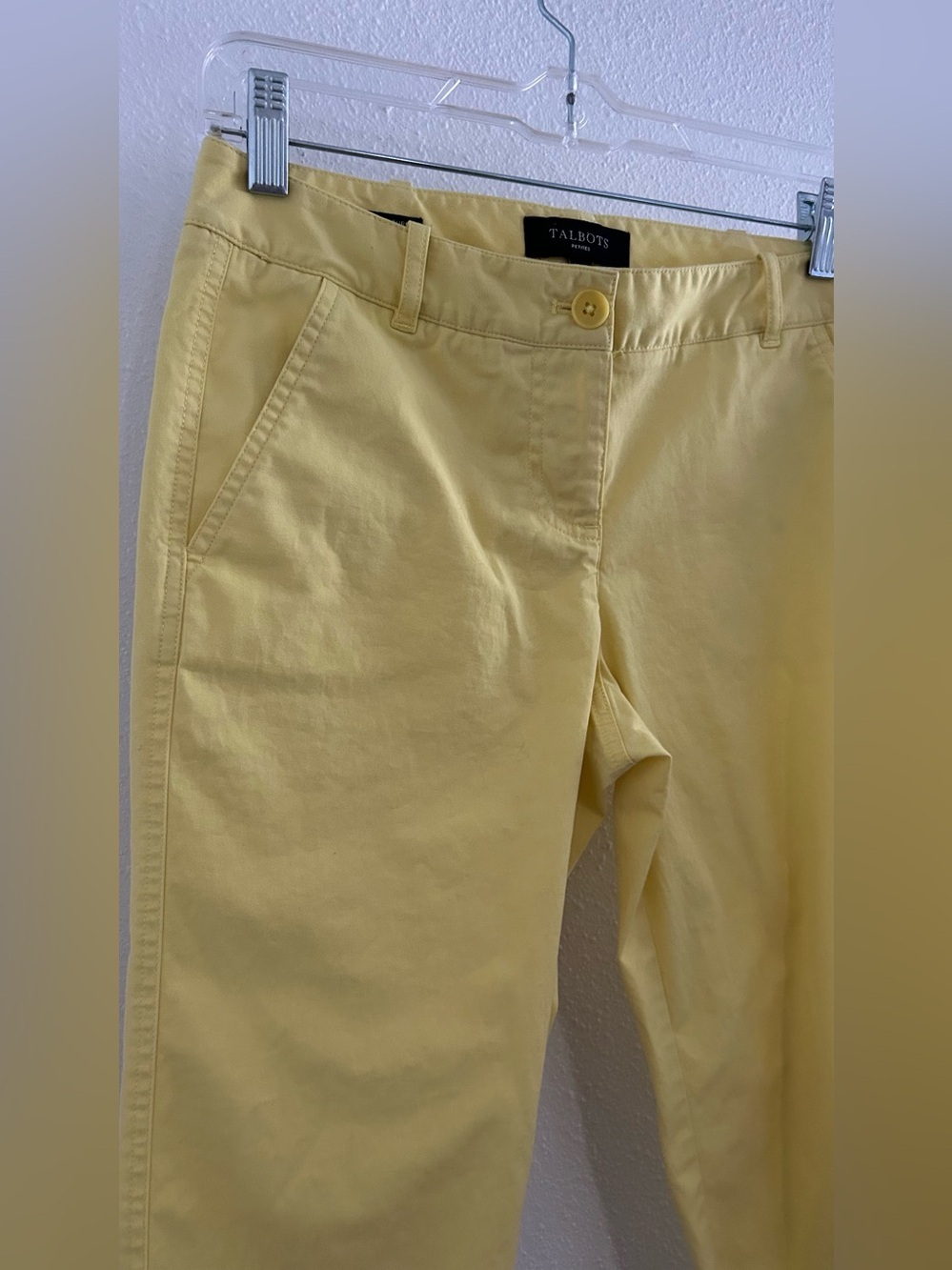 Talbots Bright Yellow Cropped Chino Pants - Picture 2 of 4